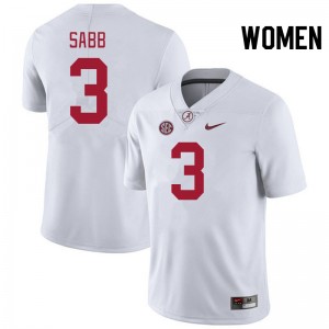 Women Keon Sabb White Alabama Crimson Tide #3 Stitched College Football Jerseys 548410-180