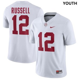 Youth Keelon Russell White Alabama Crimson Tide #12 Player College Football Jersey 659296-250