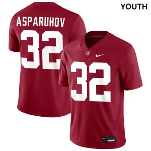 Youth Alex Asparuhov Crimson Alabama Crimson Tide #32 Official College Football Jerseys 523710-215
