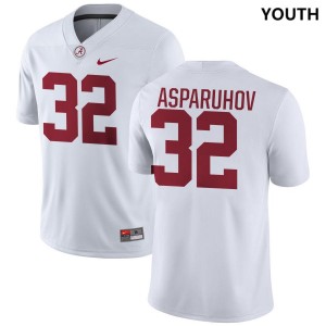 Youth Alex Asparuhov White Alabama Crimson Tide #32 Replica College Football Jersey 103251-895