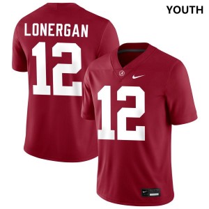 Youth Dylan Lonergan Crimson Alabama Crimson Tide #12 Embroidery College Football Jerseys 838020-382