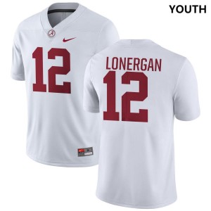 Youth Dylan Lonergan White Alabama Crimson Tide #12 Game College Football Jersey 857020-736