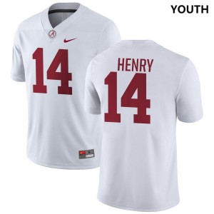 Youth Fatutoa Henry White Alabama Crimson Tide #14 High School College Football Jerseys 159901-250