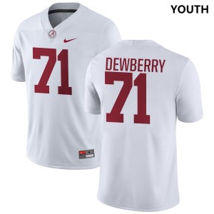 Youth Kam Dewberry White Alabama Crimson Tide #71 Replica College Football Jersey 210326-779
