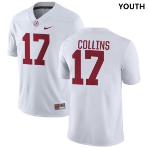 Youth Kelby Collins White Alabama Crimson Tide #17 Replica College Football Jersey 635363-153