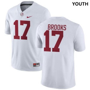 Youth Lotzeir Brooks White Alabama Crimson Tide #17 Stitched College Football Jerseys 153091-798