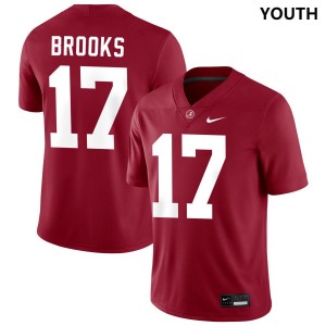 Youth Lotzeir Brooks Crimson Alabama Crimson Tide #17 Alumni College Football Jersey 276818-150