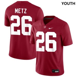 Youth Luke Metz Crimson Alabama Crimson Tide #26 Embroidery College Football Jersey 578804-349