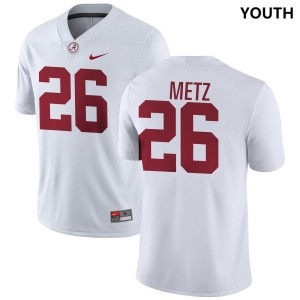 Youth Luke Metz White Alabama Crimson Tide #26 Player College Football Jersey 859409-182