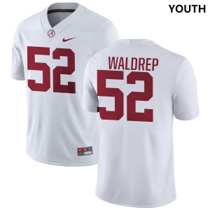 Youth Mal Waldrep White Alabama Crimson Tide #52 Game College Football Jersey 918109-349