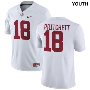 Youth Marshall Pritchett White Alabama Crimson Tide #18 Official College Football Jerseys 472460-919