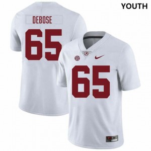 Youth Micah DeBose White Alabama Crimson Tide #65 2025 College Football Jerseys 308680-677