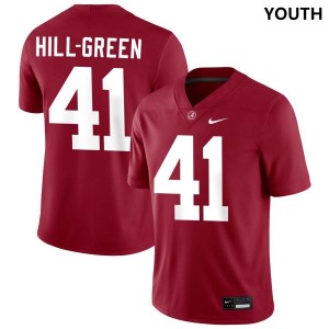 Youth Nikhai Hill-Green Crimson Alabama Crimson Tide #41 2025 College Football Jersey 304872-676
