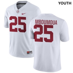 Youth Steve Bolo Mboumoua White Alabama Crimson Tide #25 Official College Football Jerseys 106779-659