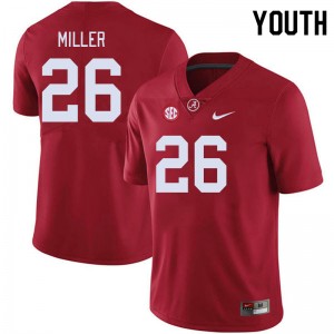 Youth Jam Miller Crimson Alabama Crimson Tide #26 Player College Football Jerseys 587657-326