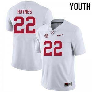 Youth Justice Haynes White Alabama Crimson Tide #22 University College Football Jersey 425743-793