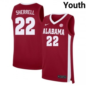 Youth Aiden Sherrell Crimson Alabama Crimson Tide #22 College Basketball Player Jerseys 465480-136