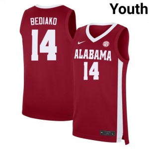 Youth Charles Bediako Crimson Alabama Crimson Tide #14 College Basketball Player Jersey 504349-113