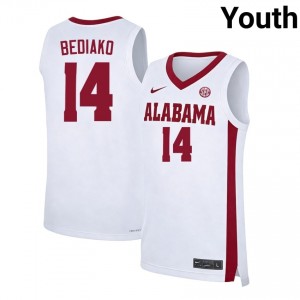 Youth Charles Bediako White Alabama Crimson Tide #14 College Basketball Limited Jerseys 977061-110