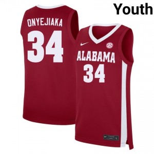 Youth Collins Onyejiaka Crimson Alabama Crimson Tide #34 College Basketball Alumni Jersey 817273-355