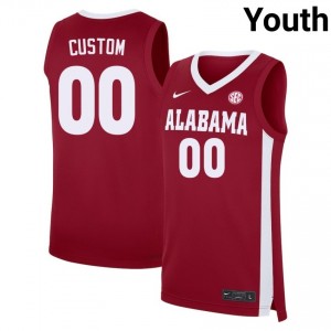 Youth Custom Crimson Alabama Crimson Tide #00 College Basketball Official Jerseys 763001-172