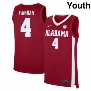 Youth Davion Hannah Crimson Alabama Crimson Tide #4 College Basketball 2025-26 Jersey 371174-564
