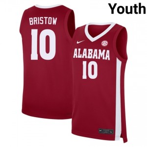 Youth Keitenn Bristow Crimson Alabama Crimson Tide #10 College Basketball Limited Jersey 730715-507