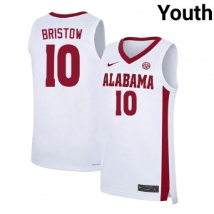 Youth Keitenn Bristow White Alabama Crimson Tide #10 College Basketball Game Jersey 386980-908