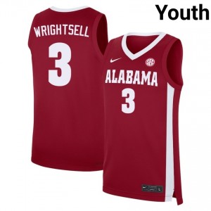 Youth Latrell Wrightsell Crimson Alabama Crimson Tide #3 College Basketball Official Jerseys 161288-761
