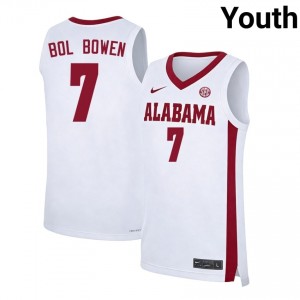 Youth Taylor Bol Bowen White Alabama Crimson Tide #7 College Basketball Game Jerseys 429738-718