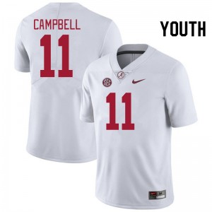 Youth Jihaad Campbell White Alabama Crimson Tide #11 High School College Football Jersey 799723-193