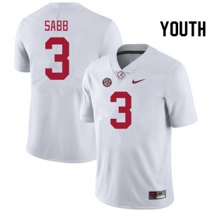 Youth Keon Sabb White Alabama Crimson Tide #3 Game College Football Jerseys 426783-946