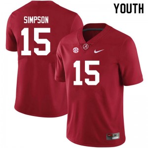 Youth Ty Simpson Crimson Alabama Crimson Tide #15 University College Football Jerseys 687407-879