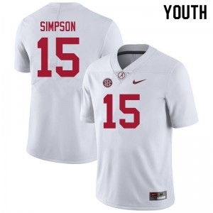 Youth Ty Simpson White Alabama Crimson Tide #15 Stitched College Football Jerseys 374565-904