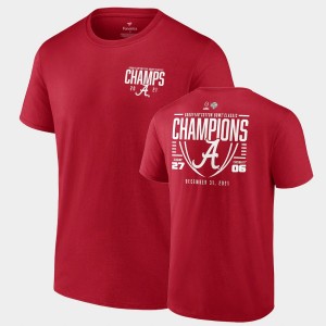 Men Crimson Alabama Crimson Tide 2021 Orange Bowl Champions CFP Score College Football T-Shirt 630460-552