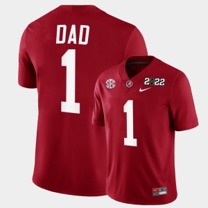 Mens Crimson Alabama Crimson Tide #1 2022 Fathers Day Gift Greatest Dad College Football Jersey 934214-703