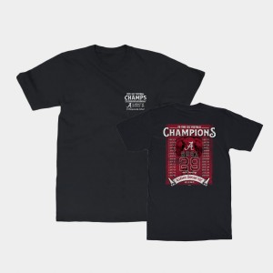 Mens Black Alabama Crimson Tide 2021 SEC Football Conference Champions 2-Hit Score College Football T-Shirt 249583-420
