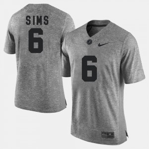Mens Blake Sims Gray Alabama Crimson Tide #6 Gridiron Limited Gridiron Gray Limited Jerseys 665981-905