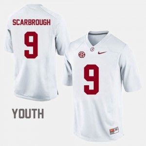 Youth Bo Scarbrough White Alabama Crimson Tide #9 High School College Football Jersey 139836-383