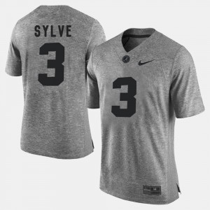 Mens Bradley Sylve Gray Alabama Crimson Tide #3 Gridiron Limited Gridiron Gray Limited Jerseys 137725-997