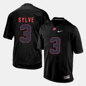 Men's Bradley Sylve Black Alabama Crimson Tide #3 Official Silhouette College Jersey 207003-753
