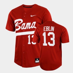 Men Bryce Eblin Crimson Alabama Crimson Tide #13 2022 Full-Button College Baseball Jerseys 613026-843
