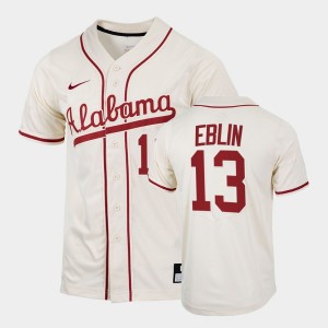 Men's Bryce Eblin Natural Alabama Crimson Tide #13 2022 Replica College Baseball Jersey 586403-243