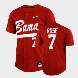 Men Caden Rose Crimson Alabama Crimson Tide #7 2022 Full-Button College Baseball Jersey 292155-242