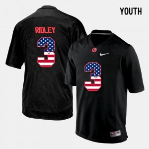 Youth Calvin Ridley Black Alabama Crimson Tide #3 NCAA US Flag Fashion Jersey 395488-110