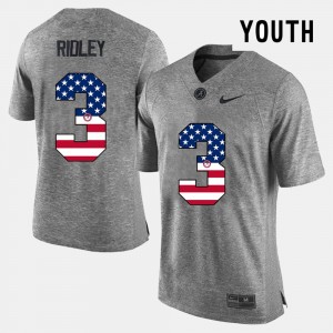 Youth Calvin Ridley Gray Alabama Crimson Tide #3 Official US Flag Fashion Jersey 712979-399