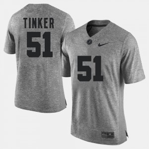 Men Carson Tinker Gray Alabama Crimson Tide #51 Gridiron Limited Gridiron Gray Limited Jerseys 907325-832