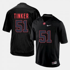 Men Carson Tinker Black Alabama Crimson Tide #51 Official Silhouette College Jerseys 816596-892