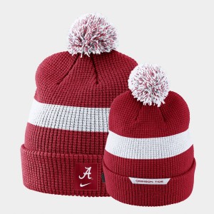 Unisex Crimson Alabama Crimson Tide Pom Cuffed Knit Hat 2021 Team Sideline Caps 703885-158
