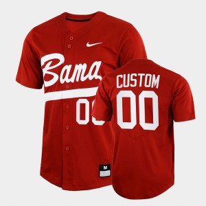 Mens Custom Crimson Alabama Crimson Tide #00 2022 Full-Button College Baseball Jerseys 201877-605